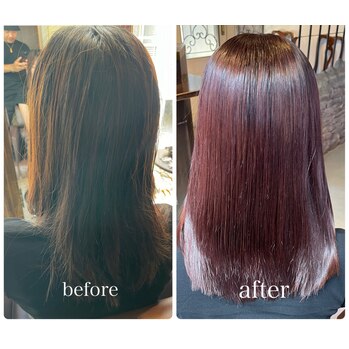 【透明感×艶カラー】縮毛矯正と同時施術で理想の美髪